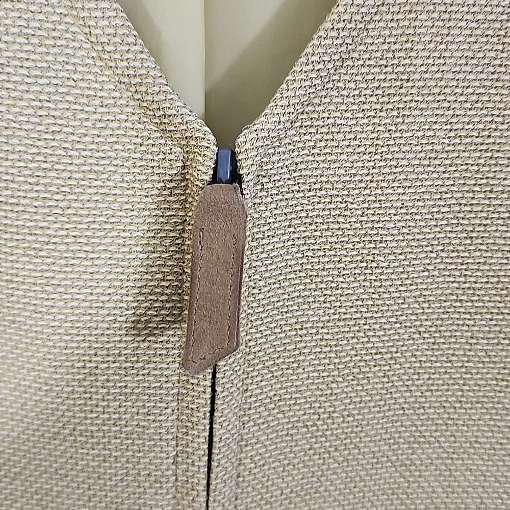 Akris Yellow Partial Wool Zip Up Office Attire Textured Blazer Size 4